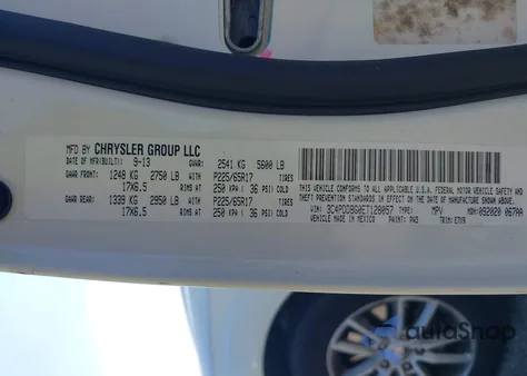 2014 Dodge Journey Sxt z USA, uszkodzony, nr VIN 3C4PDDBG0ET128057